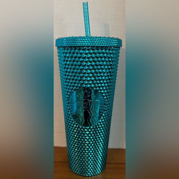 Starbucks Summer 2023 Turquoise Studded Cold Cup 24 oz Tumbler Venti - Picture 1 of 5